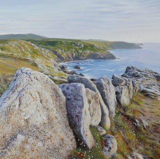 Last Light on Iron Age Wall, towards Zennor & Gurnards Head