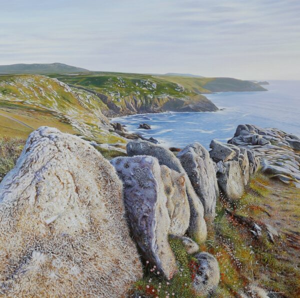 Last Light on Iron Age Wall, towards Zennor & Gurnards Head