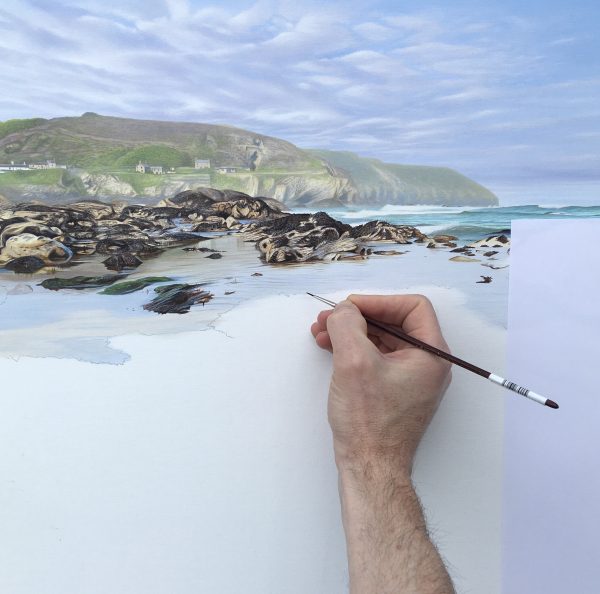 "Tidal retreat, Trevaunance Cove" 19/3/2020 update No.3