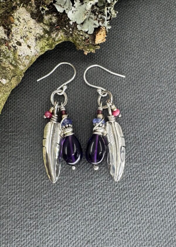 Amazing Amethyst & Eagle earrings