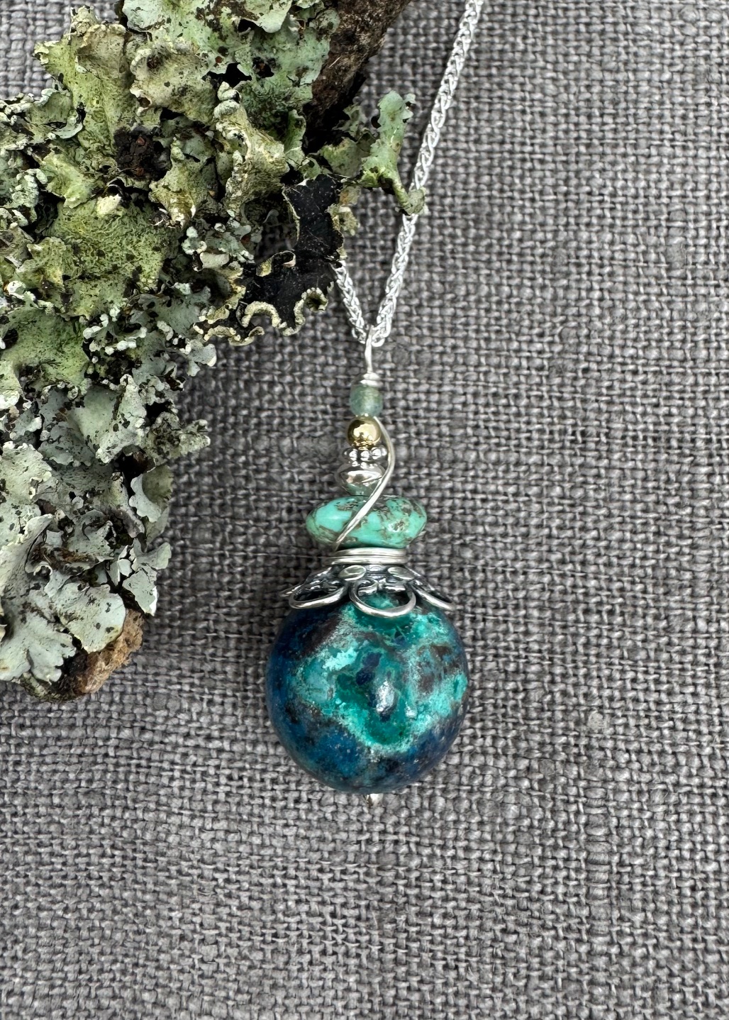 Parrot Chrysocolla Pendant