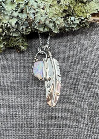 Mokume Gane Barn Owl feather