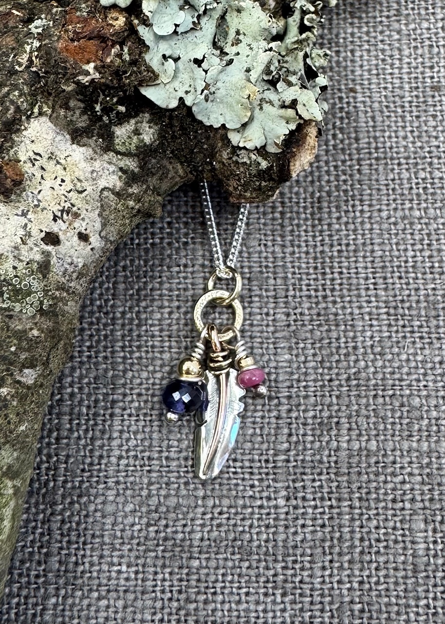Tiny Sparrow feather Pendant