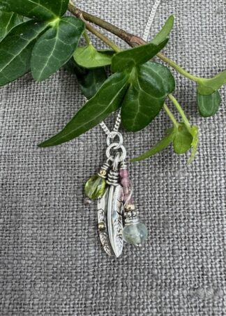 "Colours Of Spring" Feather Pendant