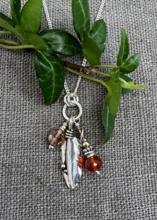Warm Shades Feather Pendant