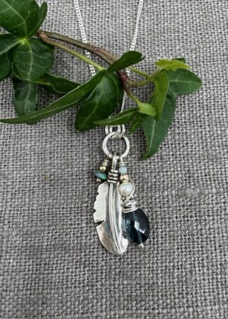 "Colours of the Ocean" Feather Pendant