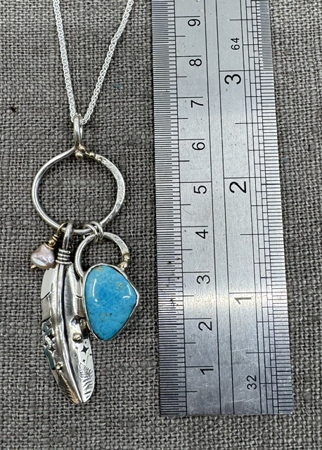 "Fern & Star" Feather & Cornish Turquoise - Image 2
