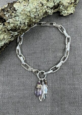 Rectangle Link Bracelet & Ametrine