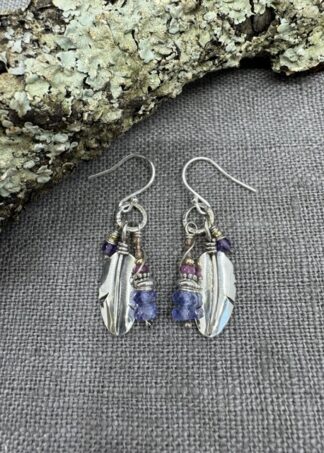 Swan Feathers with Tanzanite