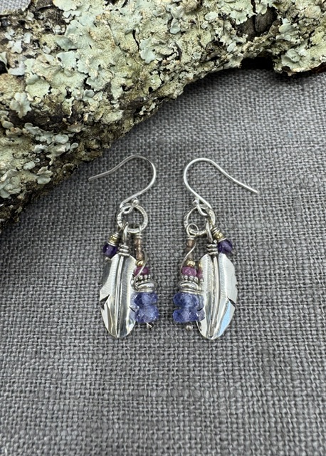 Swan Feathers with Tanzanite