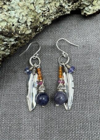 Eagle Feather Earrings with Carnelian